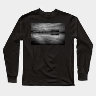 Sunset on Cromer beach Monochrome Long Sleeve T-Shirt